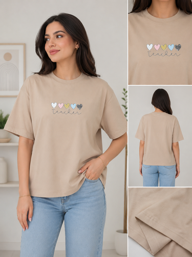 تیشرت باکسی زنانه طرح سامر