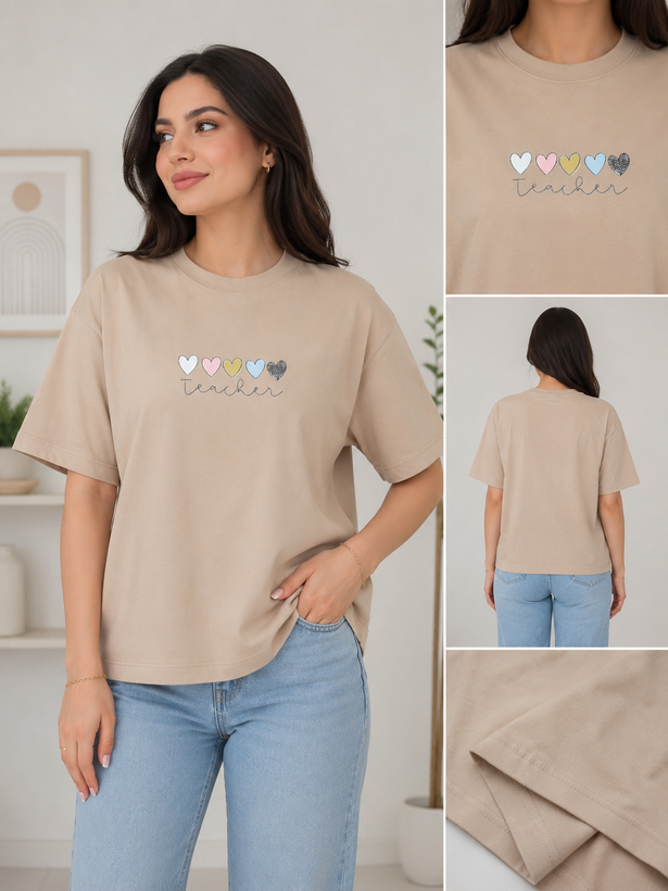 تیشرت باکسی زنانه طرح سامر